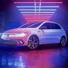 neon lights volkswagen Polo paint by numbers