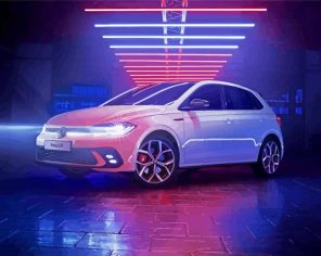 neon lights volkswagen Polo paint by numbers