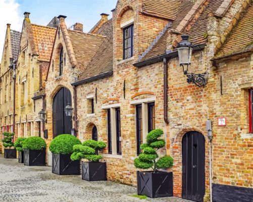 Old Houses In Bruges paint by numbers