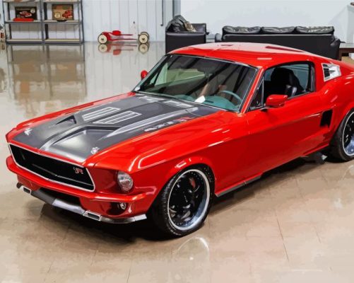 Red1967 Mustang paint by numbers