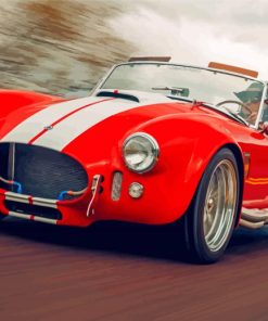 Red Shelby Cobra paint by numbers