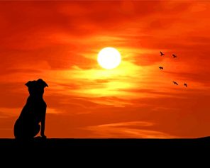 Silhouette Dog paint by numbers