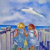 Sisters Running To Beach paint by numbers
