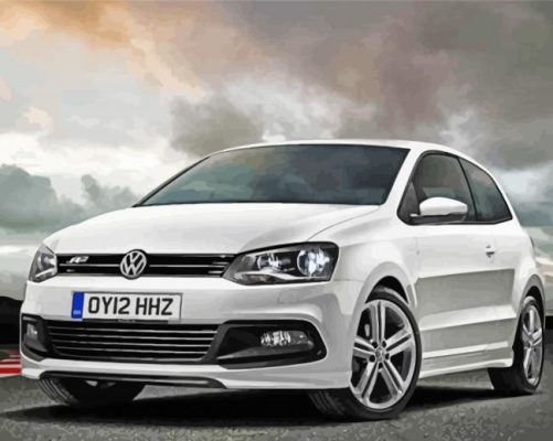 white volkswagen Polo paint by number