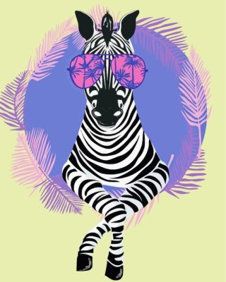 Zebra With Glasses paint by numbers