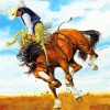 Cowboy On Bucking Horse paint by numbers