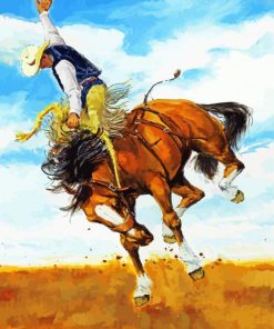 Cowboy On Bucking Horse paint by numbers