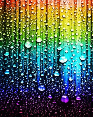 Colorful raindrops paint by numbers