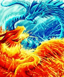 Dragon fire and ice paint by number