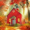 Little Red Schoolhouse paint by numbers