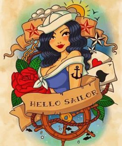 Navy Sailor Lady paint by numbers