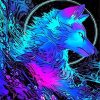 Neon Wolf Art paint by numbers