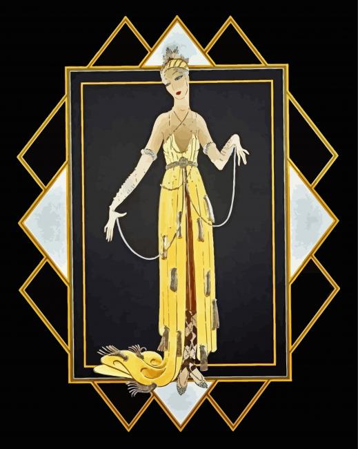 Pearl Dress Art Deco Paint By Numbers - Numeral Paint Kit