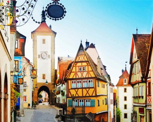 Plonlein Rothenburg Ob Der Tauber Town paint by numbers