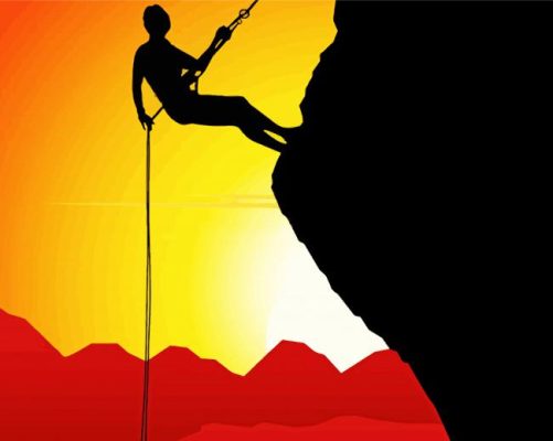 Rock Climbing Silhouette paint by numbers