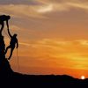 Rock Climbing Silhouette Sunset