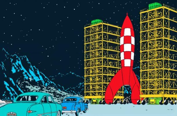 The Rocket from Tintin Comic paint by numbers