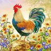 Rooster Flower paint by numbers