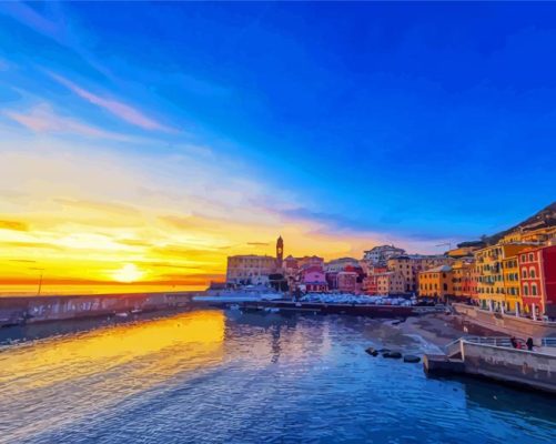 Santa margherita buildings paint by numbers