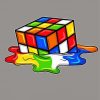Splatter melting rubic cube paint by number