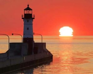 Sunrise Lake Superior Duluth Paint by numbers