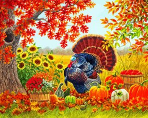 Turkey In Harvest Garden paint by numbers
