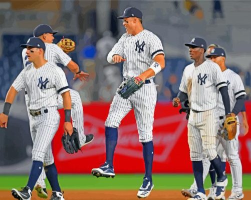 Yankees baseball team paint by number