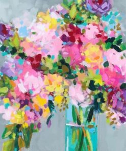 Abstract Colorful Flowers paint by numbers