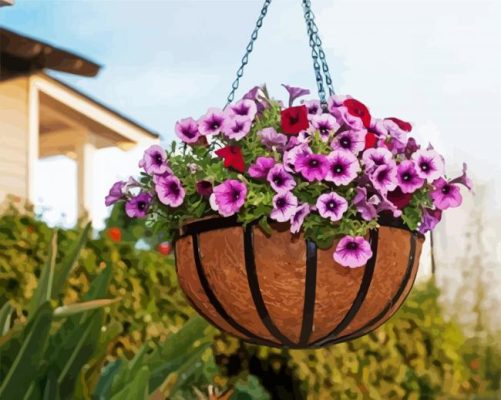 Aesthetic Hanging Basket paint by numbers