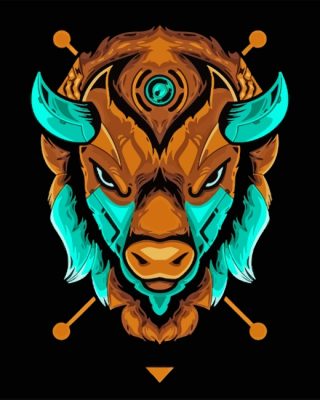 Bison Head paint by numbers