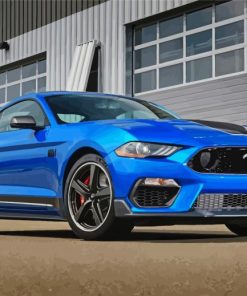Blue Ford Mustang paint by numbers