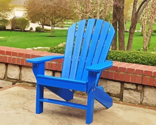 Blue Adirondack Chair paint by numbers