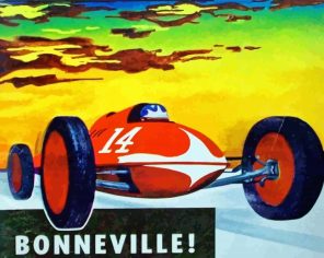 bonneville racing car poster paint by number