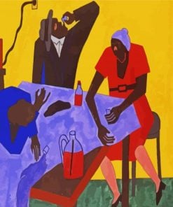 bottle whiskey by Jacob Lawrence paint by number