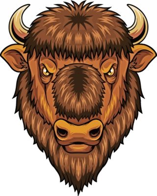 Brown Bison Head Paint By Numbers - Numeral Paint Kit