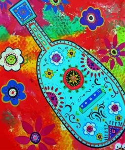 Colorful Mexican Guitar paint by numbers