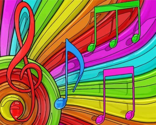 Colorful Music Note paint by numbers