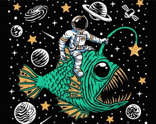 Deep Sea Fish In Space paint by numbers