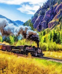 Durango Silverton Steam Train paint by numbers