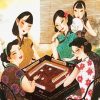 girls playing Mahjong paint by number