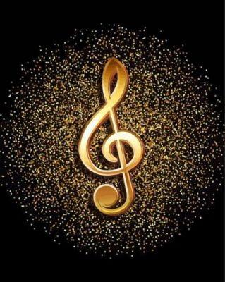 Golden Music Symbol paint by numbers