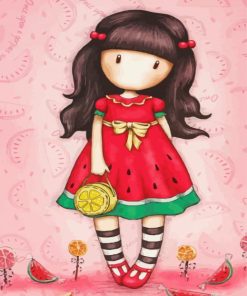 Gorjuss Girl Watermelon Dresss paint by numbers