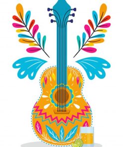 Mexican Guitar paint by numbers