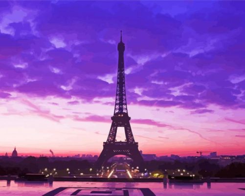 Paris Purple Sky paint by numbers