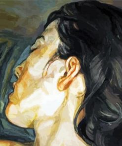 pregnant girl portrait by Lucian Freud paint by number