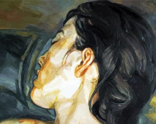 pregnant girl portrait by Lucian Freud paint by number
