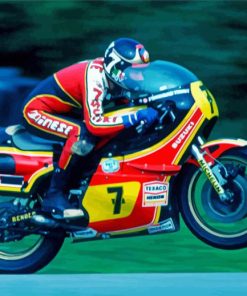 The Professional Motorcyle Barry Sheene Paint by numbers
