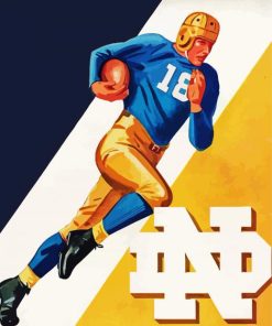 Retro Notre Dame Football paint by numbers
