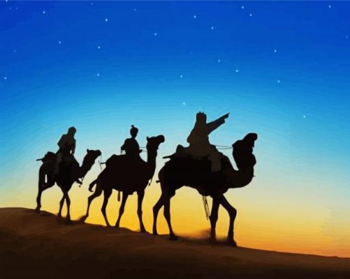 Three Kings Silhouette paint by number