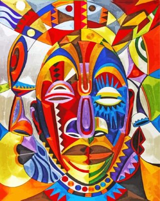 African Abstract Face paint by numbers